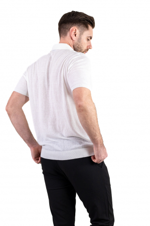 Tricou elegant alb din bumbac aerisit [1]