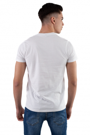 Tricou bumbac alb cu print [4]
