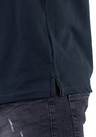 Tricou negru cu guler corean si 2 nasturi [7]