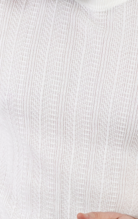Tricou alb din tricot cu torsade [1]