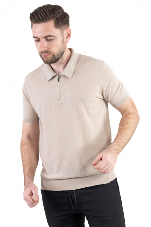Tricou elegant bej din bumbac aerisit [5]