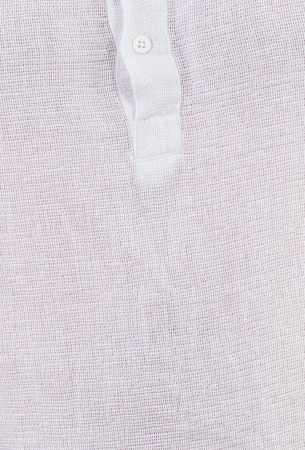 Tricou alb din in si bumbac cu 4 nasturi [2]