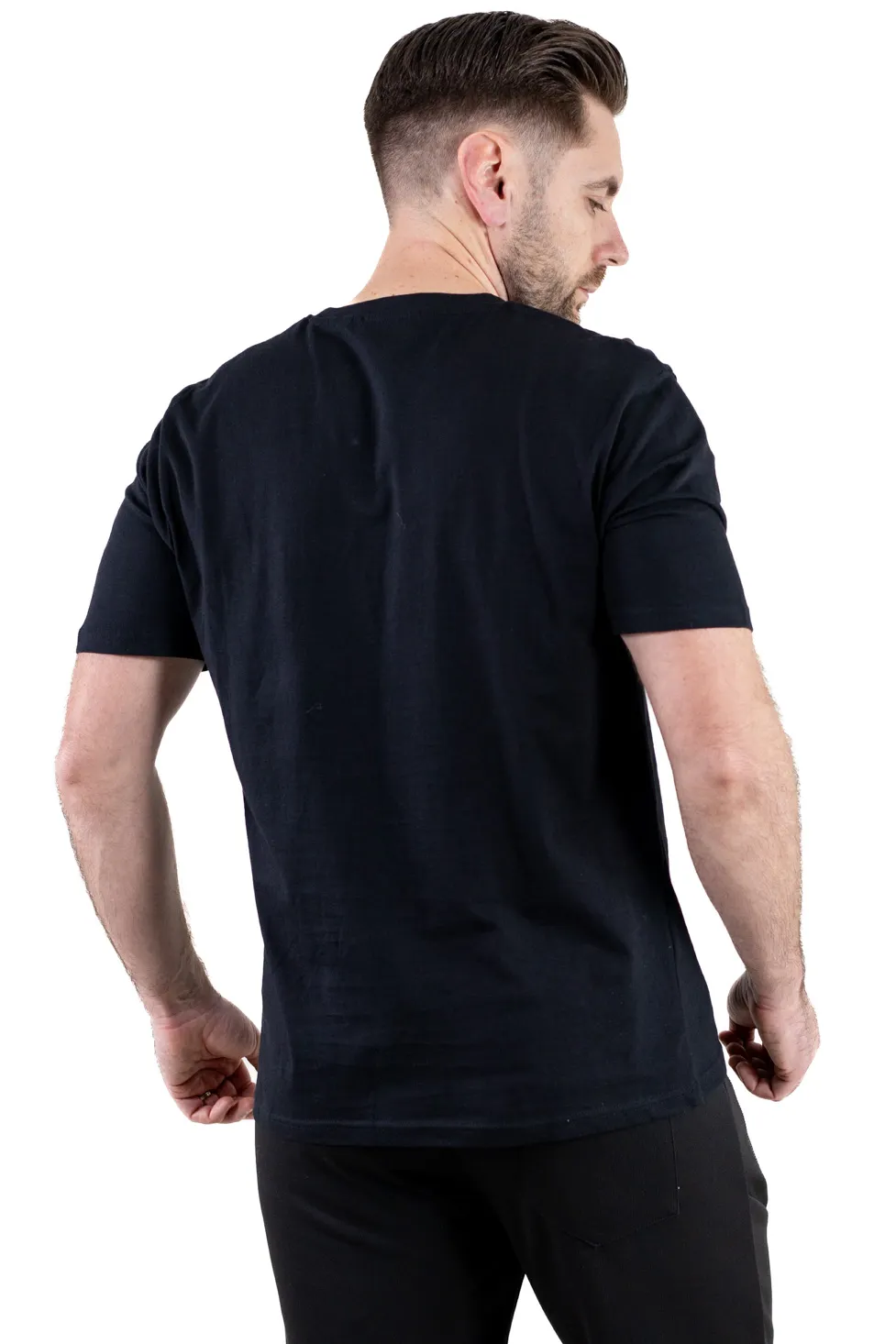 Tricou negru bumbac London [2]