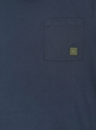 Tricou oversize bleumarin bumbac cu buzunar pentru bărbați [6]