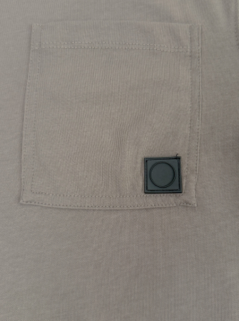 Tricou oversize kaki bumbac cu buzunar pentru bărbați [6]