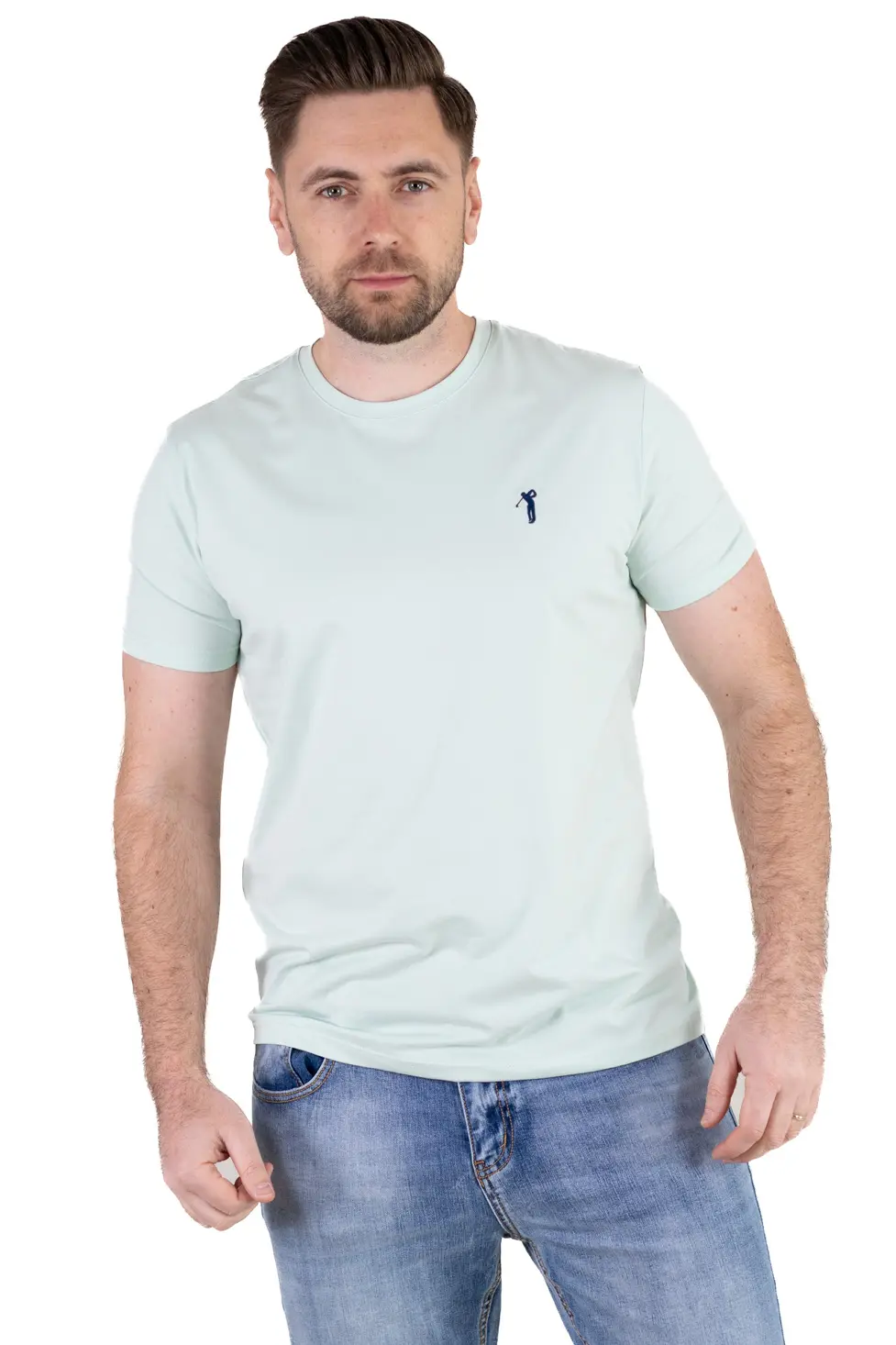 TRICOURI - Tricou bărbați basic verde menta