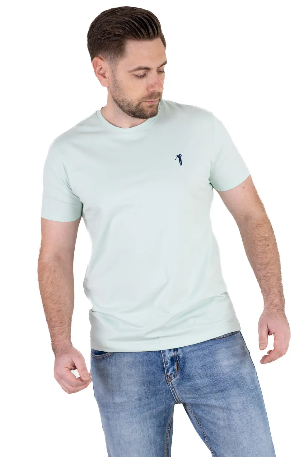 Tricou bărbați basic verde menta [4]