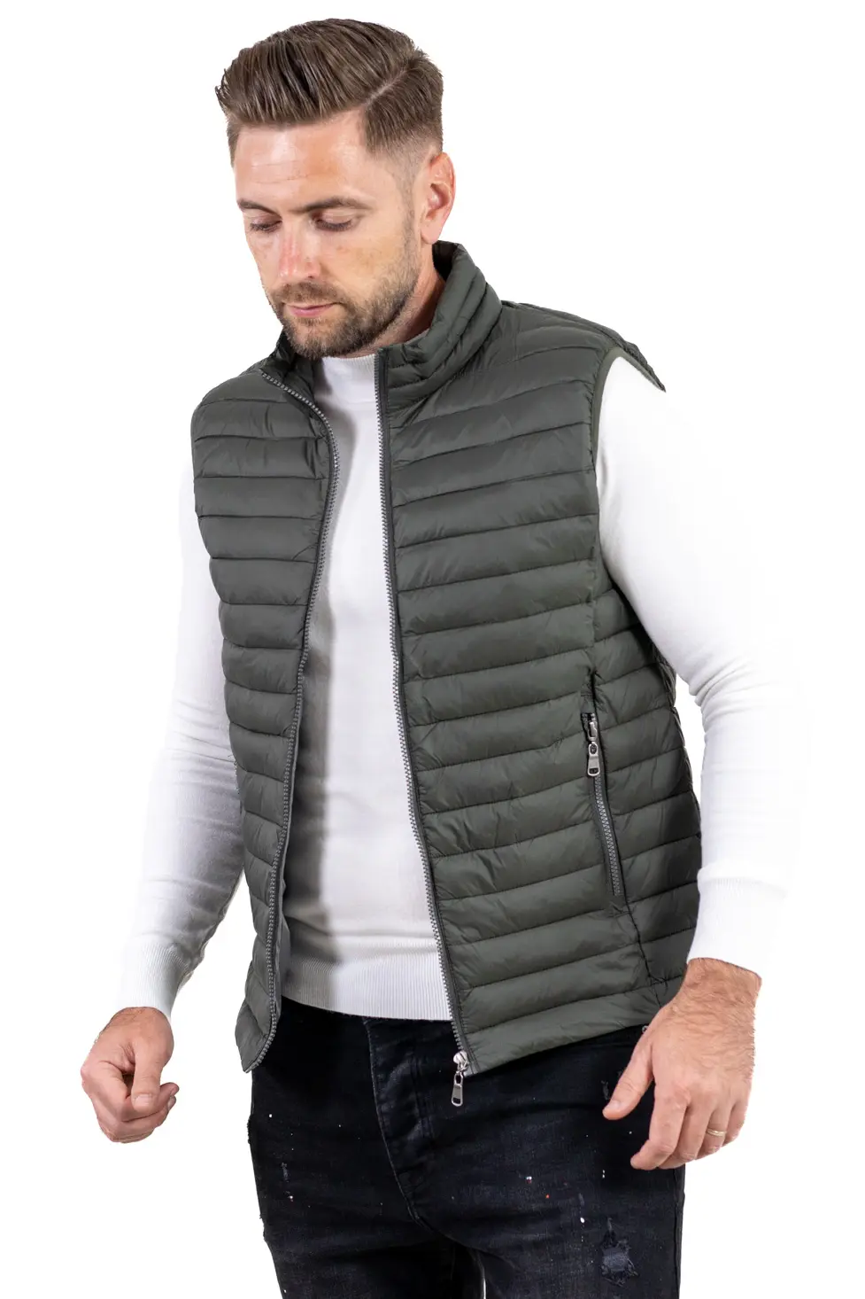 Vesta regular fit usoara verde militar subtire [5]