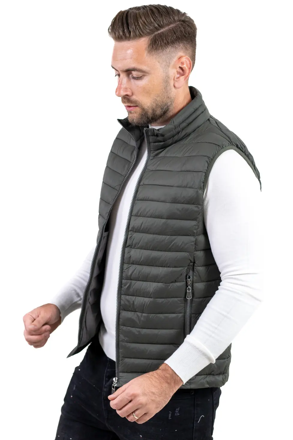 Vesta regular fit usoara verde militar subtire [4]