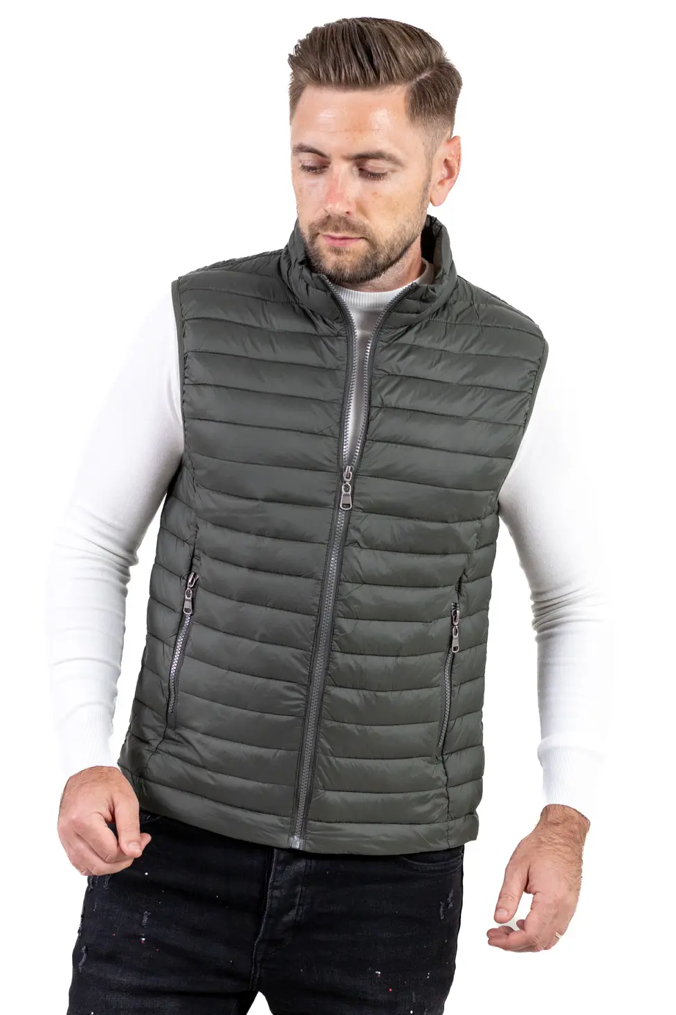Vesta regular fit usoara verde militar subtire [6]