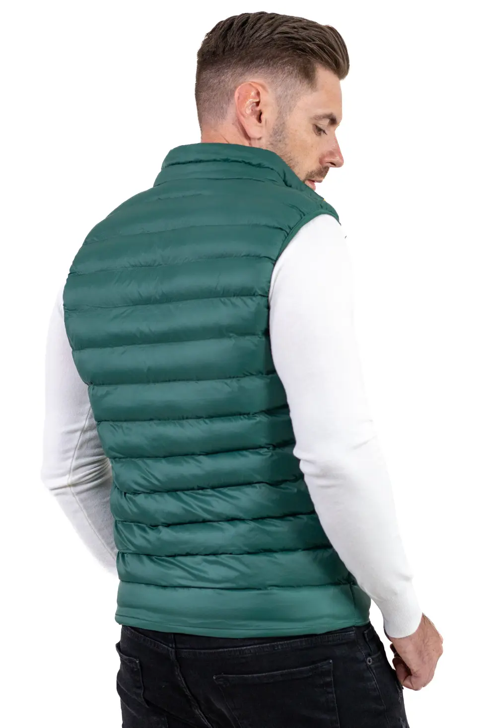 Vestă matlasată verde bărbați – grosime medie, casual [5]