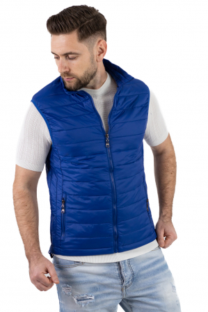 VESTE - Vesta slim fit usoara albastra subtire