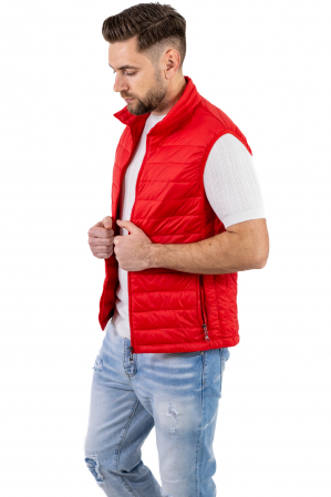 VESTE - Vesta slim fit usoara rosie subtire