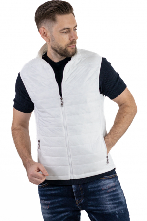 VESTE - Vesta slim fit usoara alba subtire